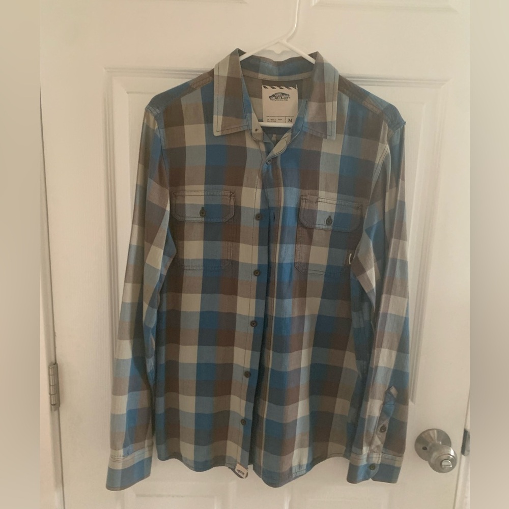 Vans Blue and Brown Checkered Casual Shirt